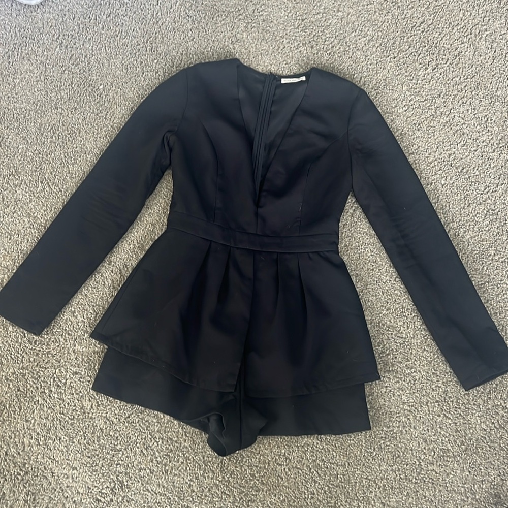 Black long sleeve romper